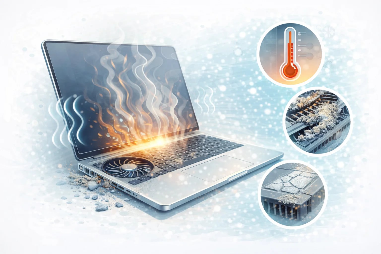 Ноутбук греется и шумит — признаки перегрева