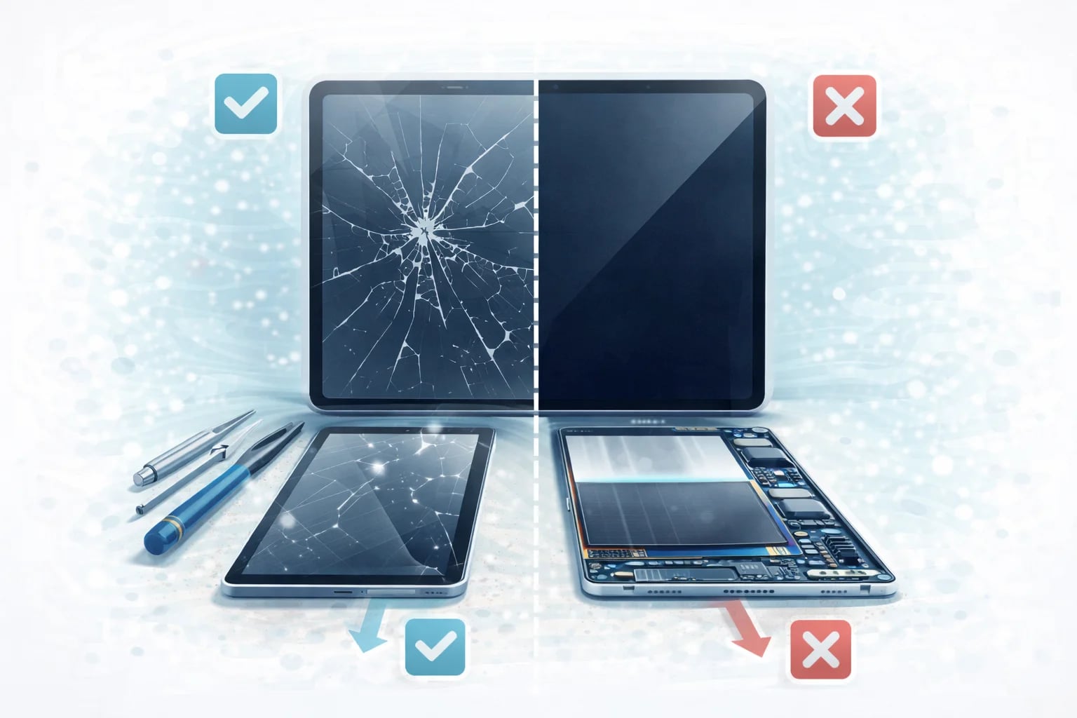 Разбил экран iPad — замена стекла или дисплея