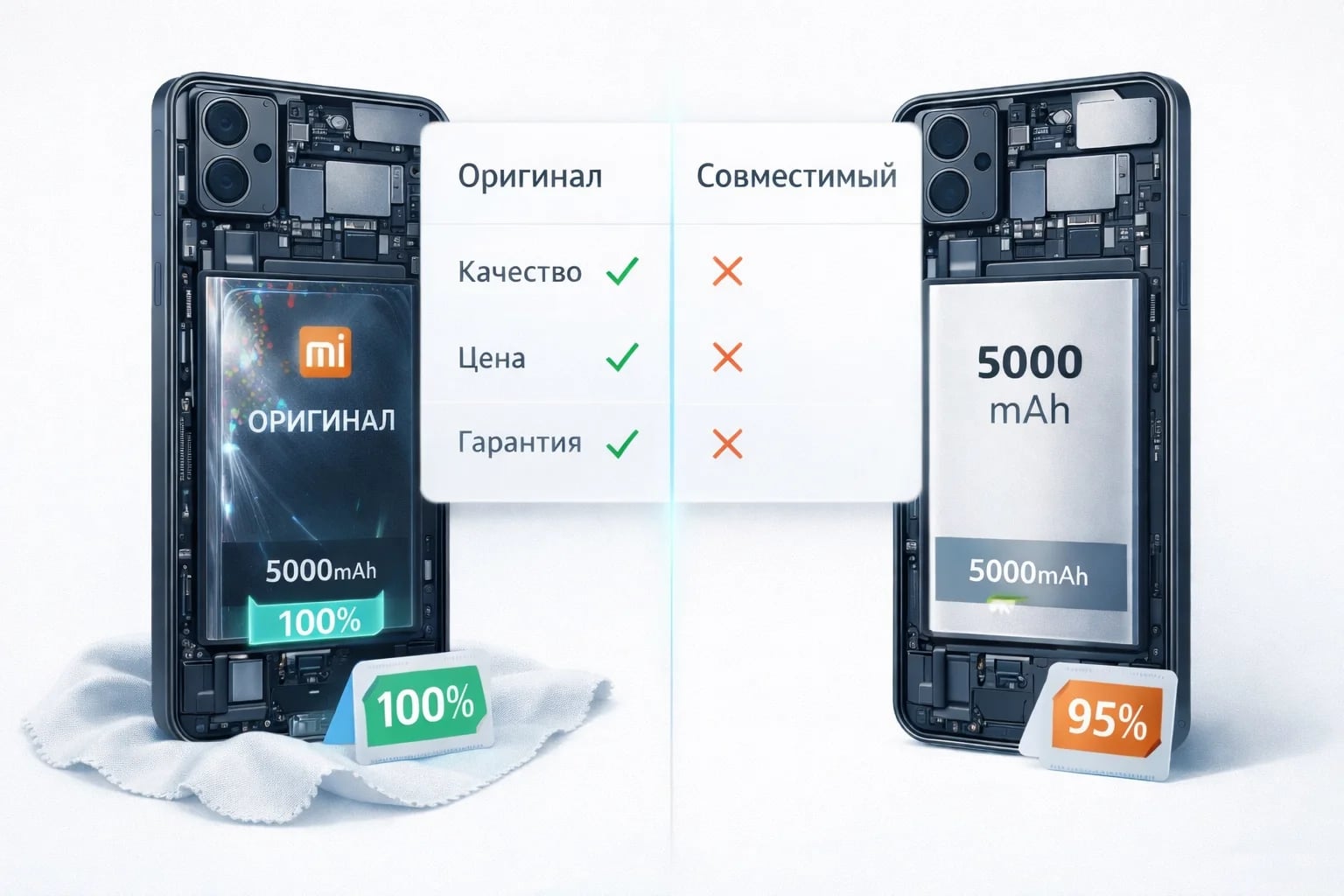 Замена аккумулятора Xiaomi — оригинал или совместимый